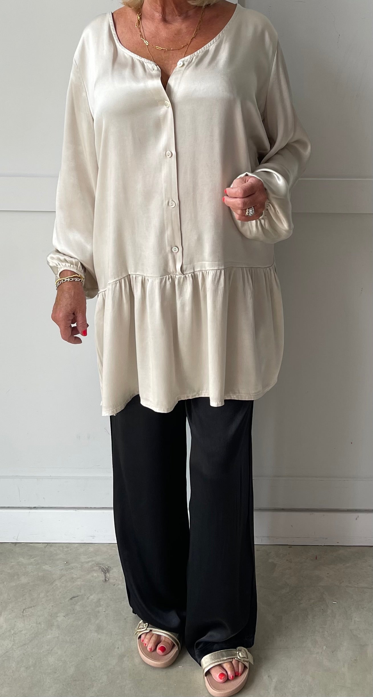 The Daphne Luxury Satin peplum tunic/dress