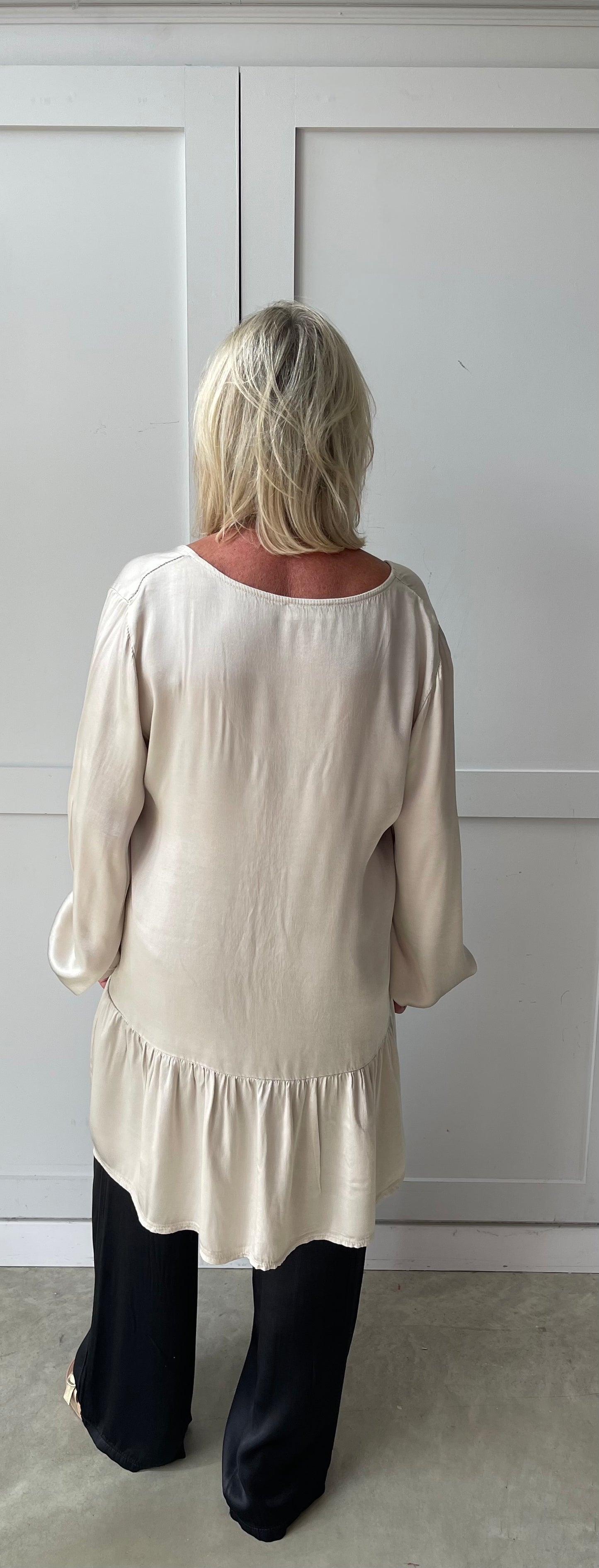 The Daphne Luxury Satin peplum tunic/dress