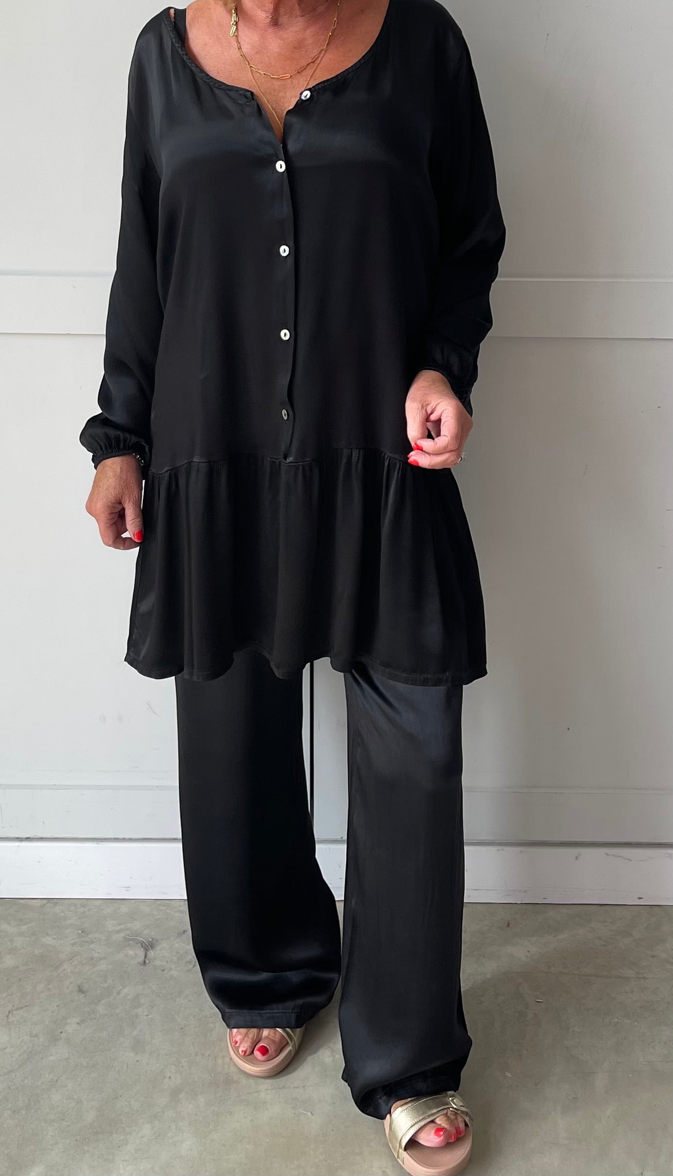 The Daphne Luxury Satin peplum tunic/dress
