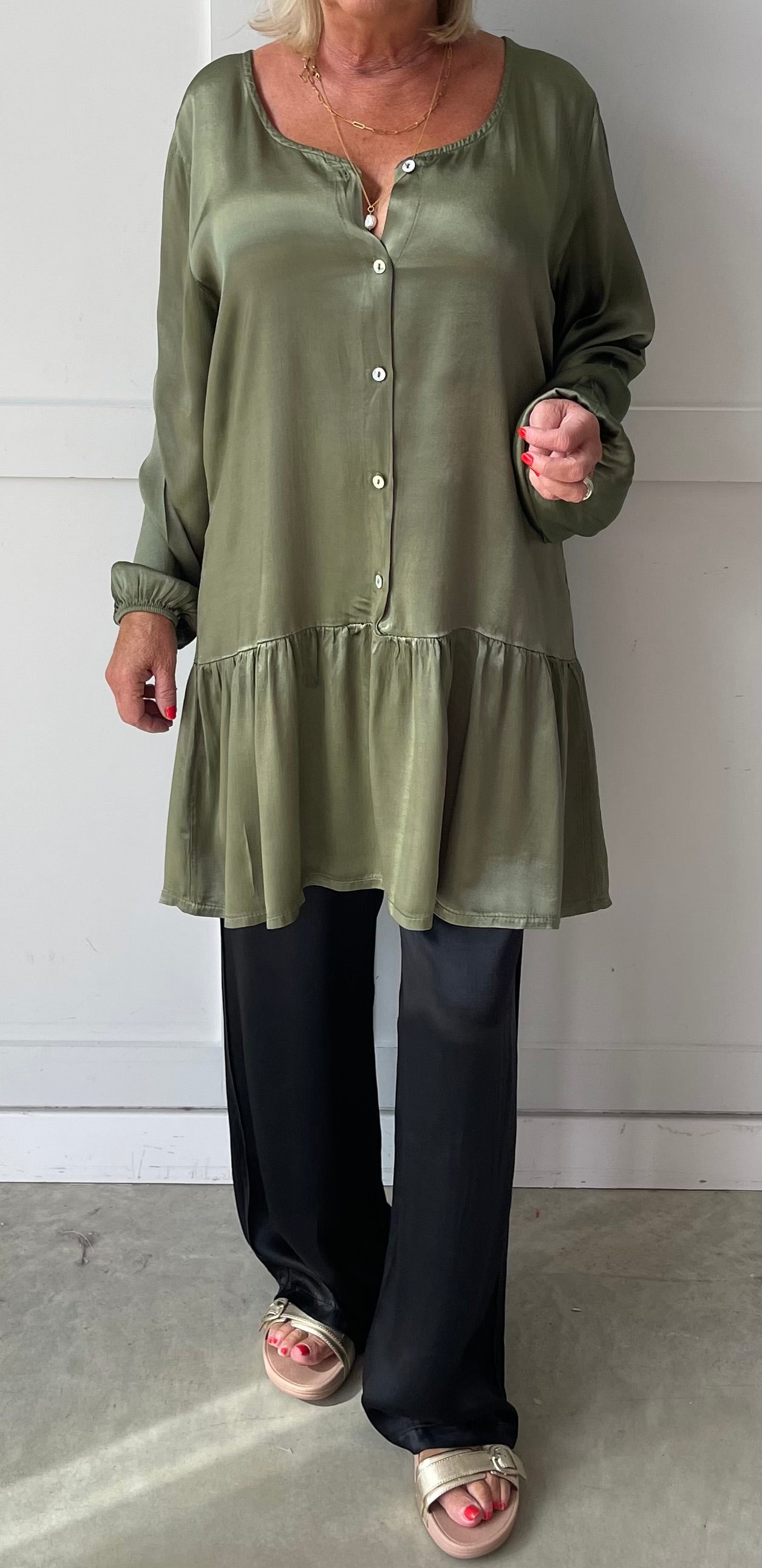 The Daphne Luxury Satin peplum tunic/dress