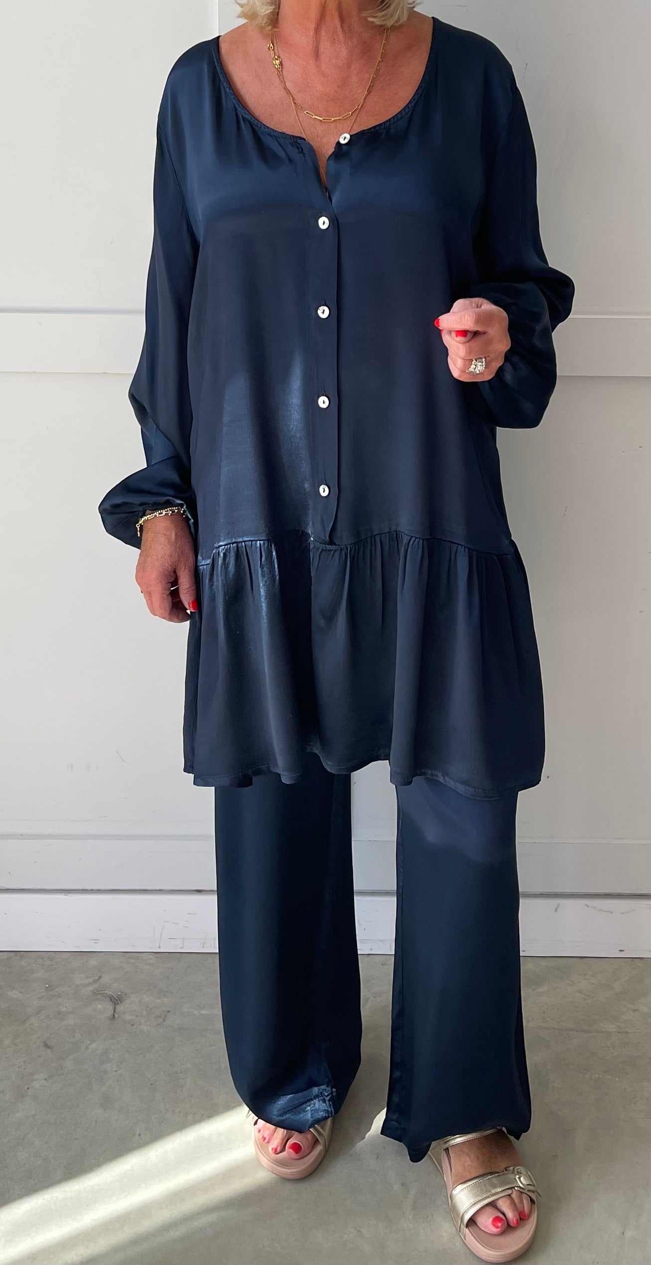The Daphne Luxury Satin peplum tunic/dress