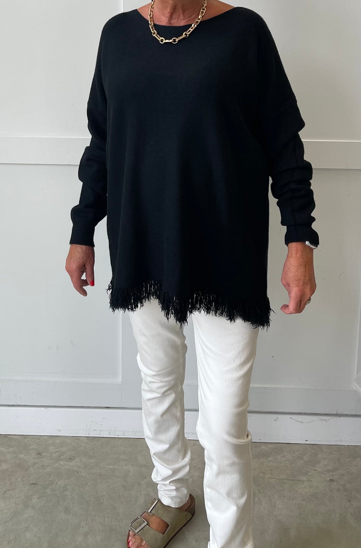 The Sofia - soft fringe jumper