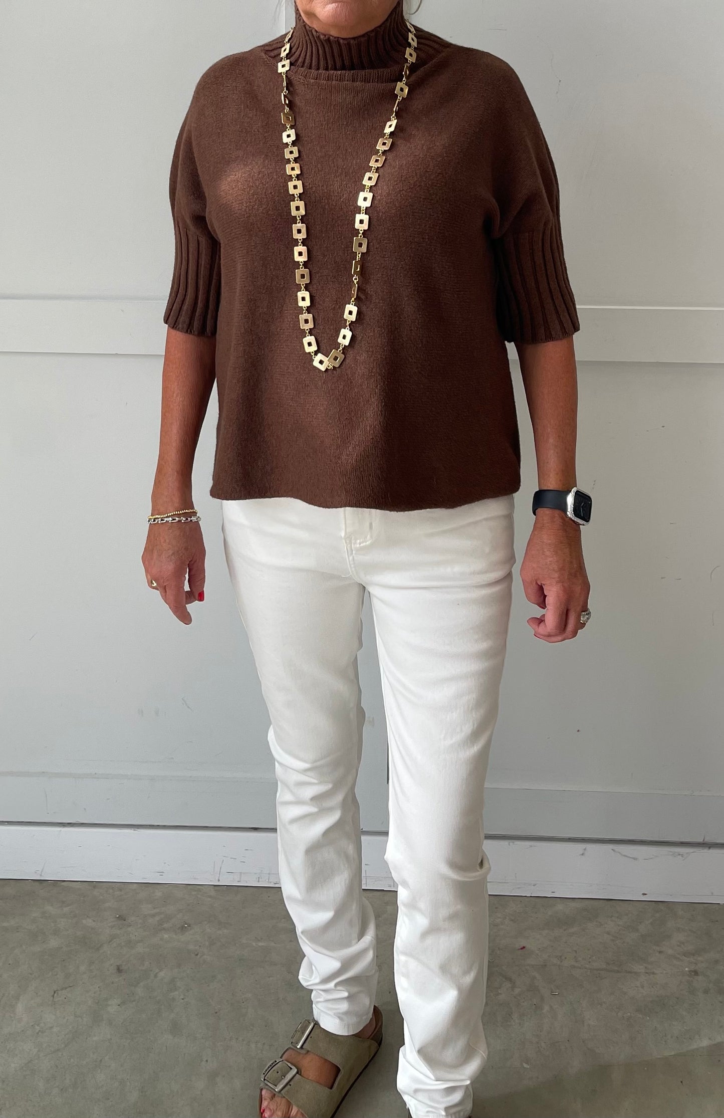 The Stella - high neck 3/4 sleeve jumper