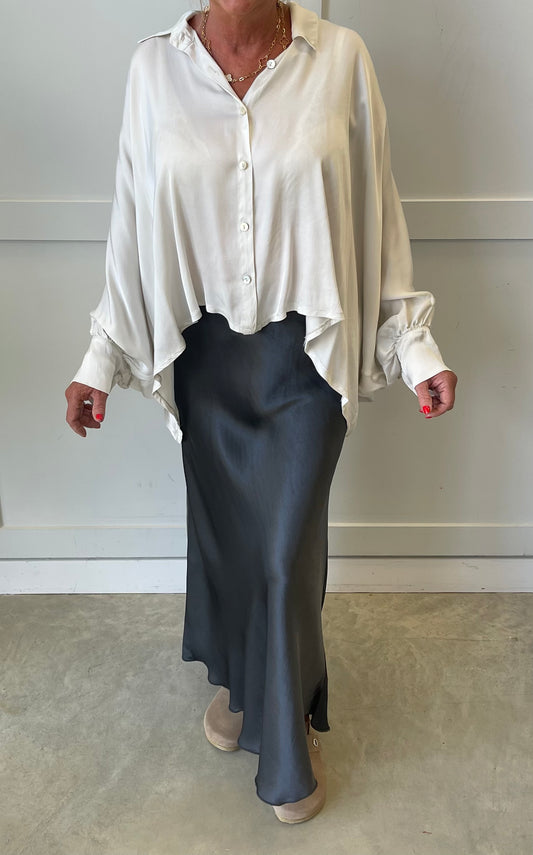 The Willow luxury satin balloon sleeve blouse/shirt