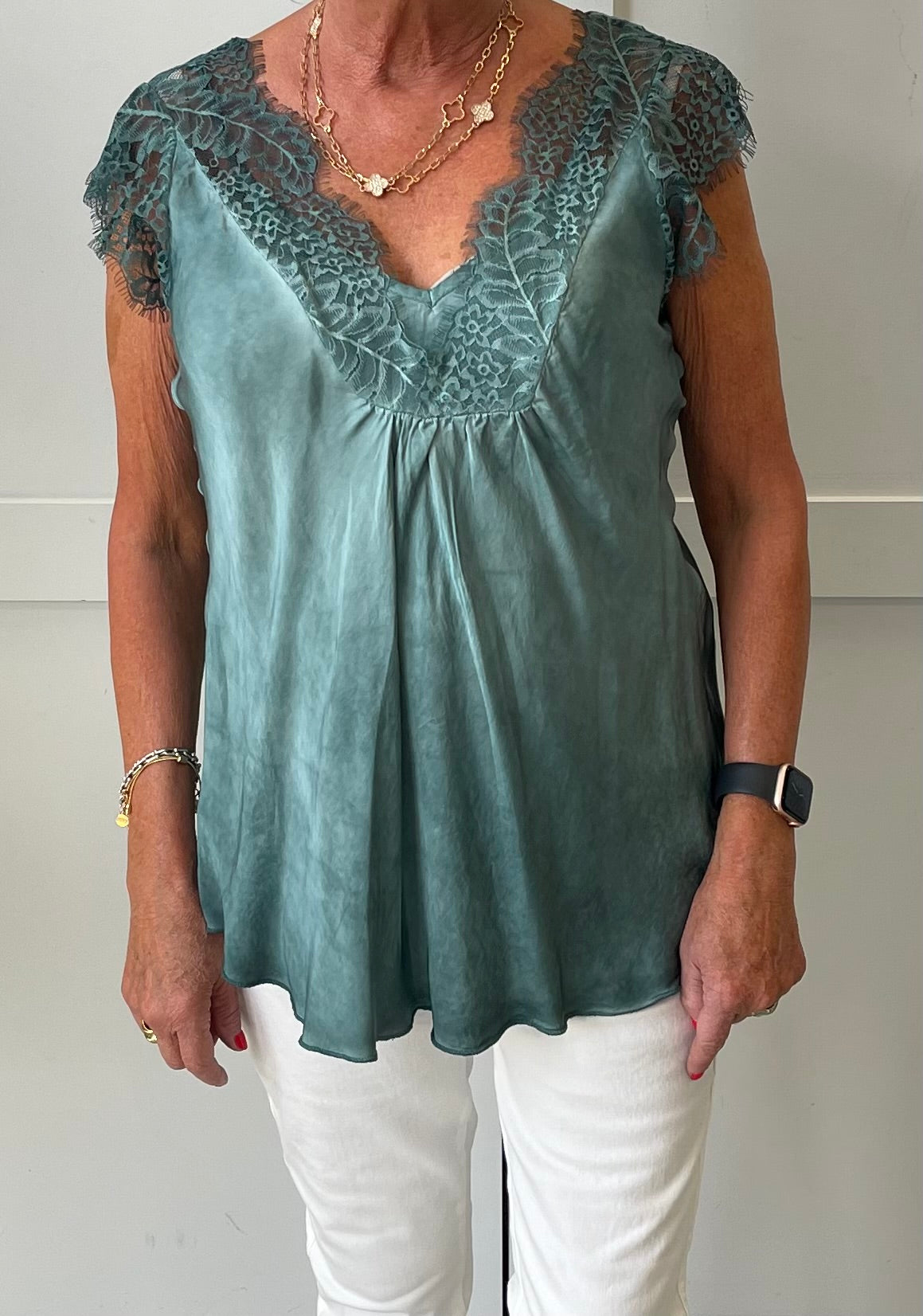 The Lucy - Luxury Satin Lace T- Shirt