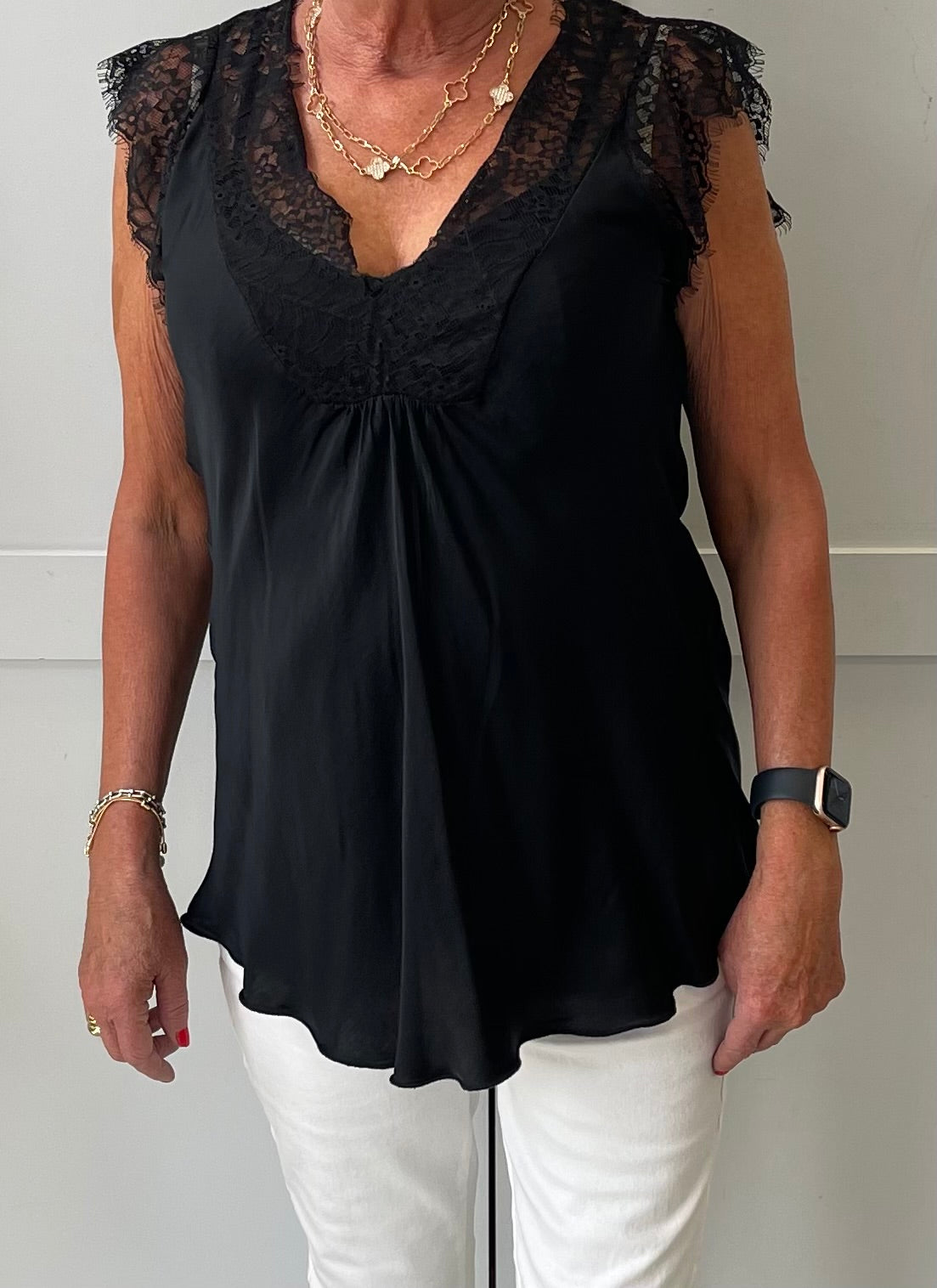 The Lucy - Luxury Satin Lace T- Shirt