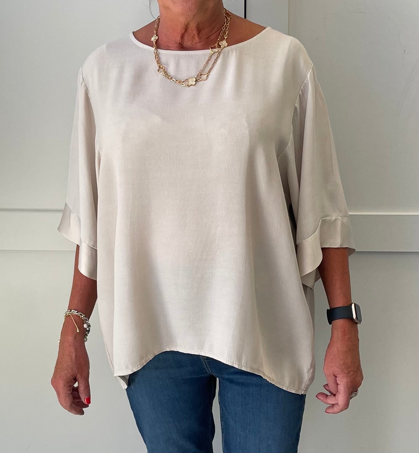 The Eve Round Neck Satin Edge Top