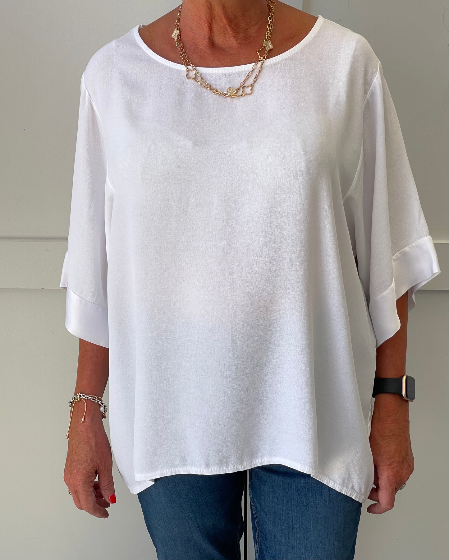 The Eve Round Neck Satin Edge Top
