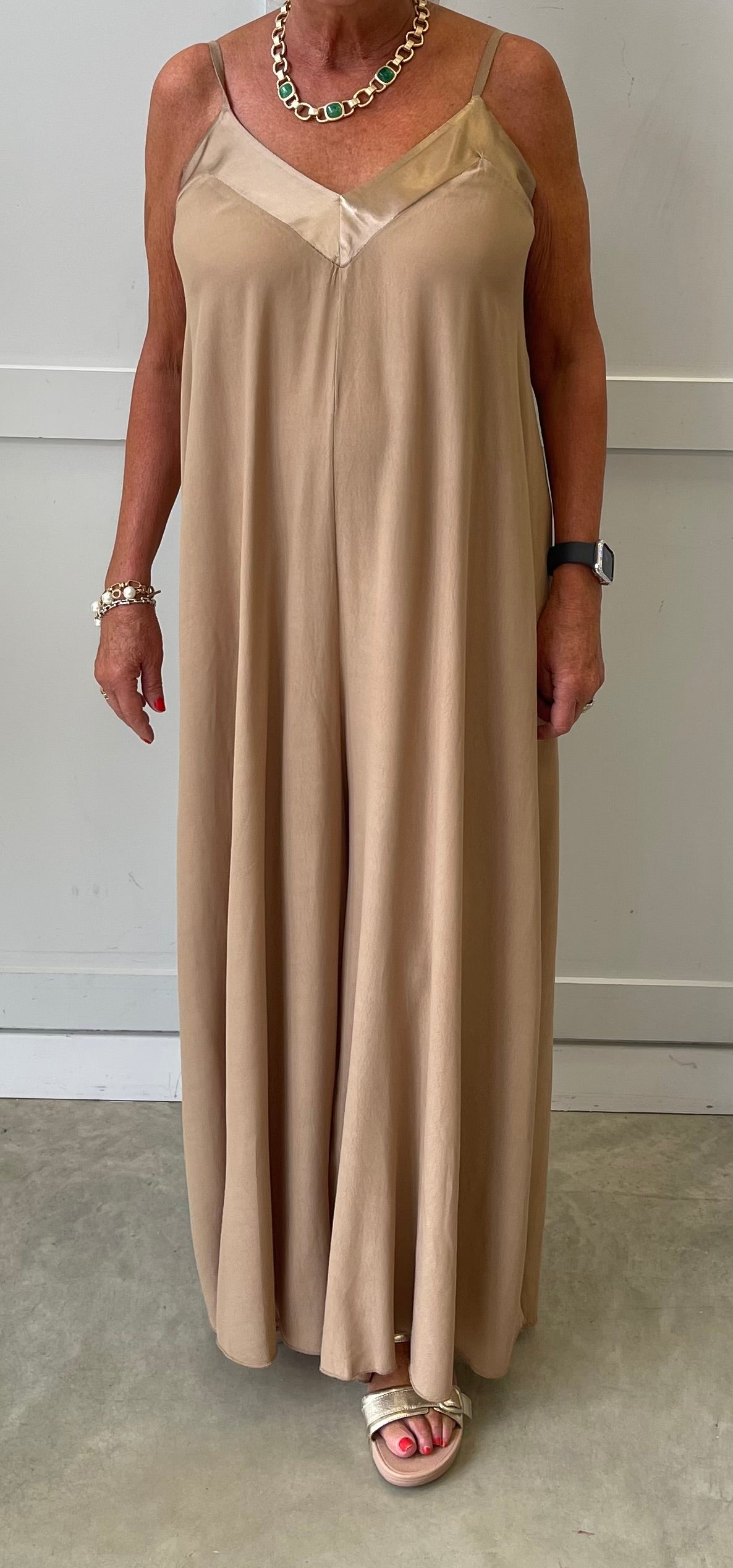 The Jessica Satin Edge Wide Leg Jumpsuit