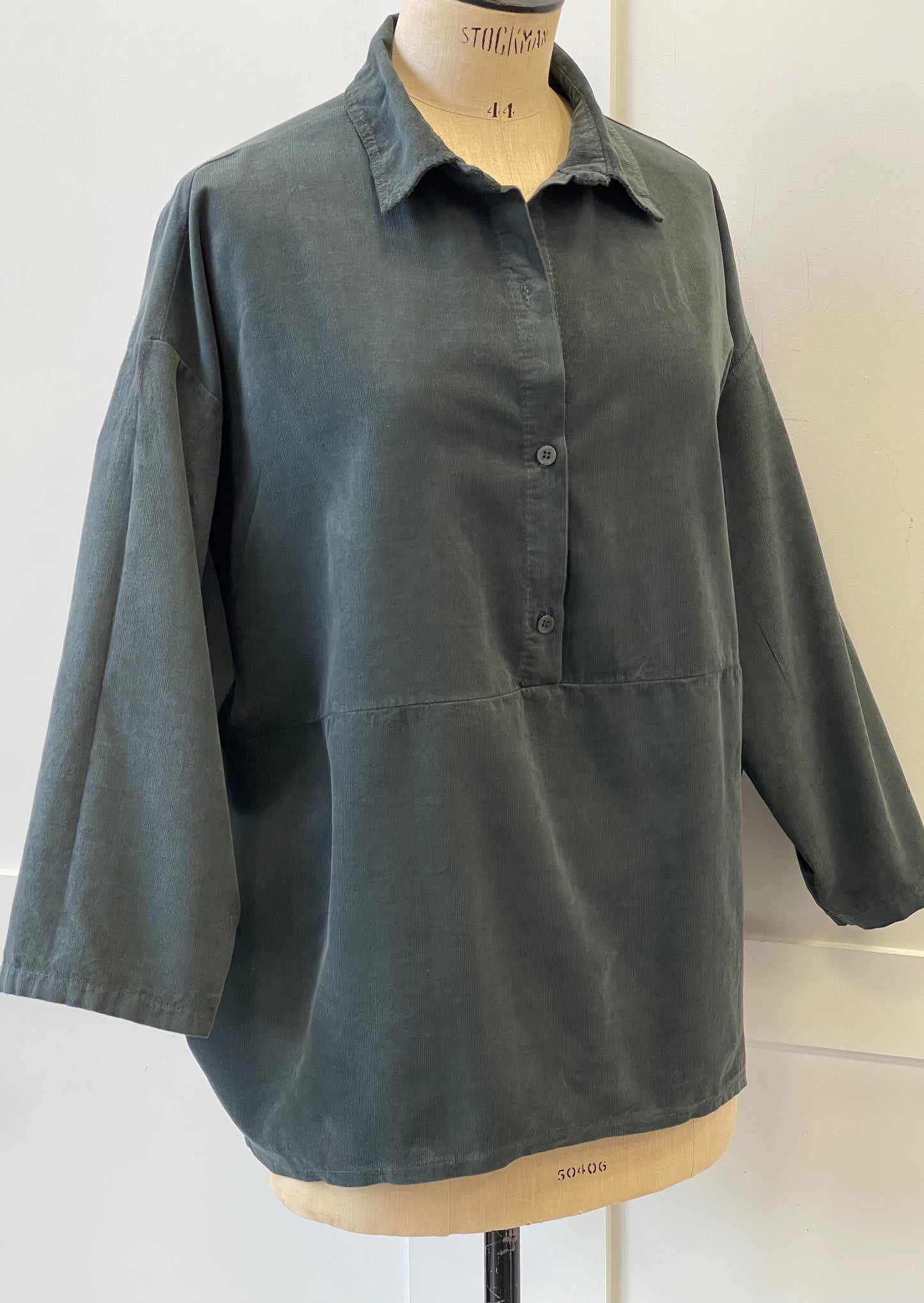 The Camile Soft Velvet Needle Cord Top Shirt