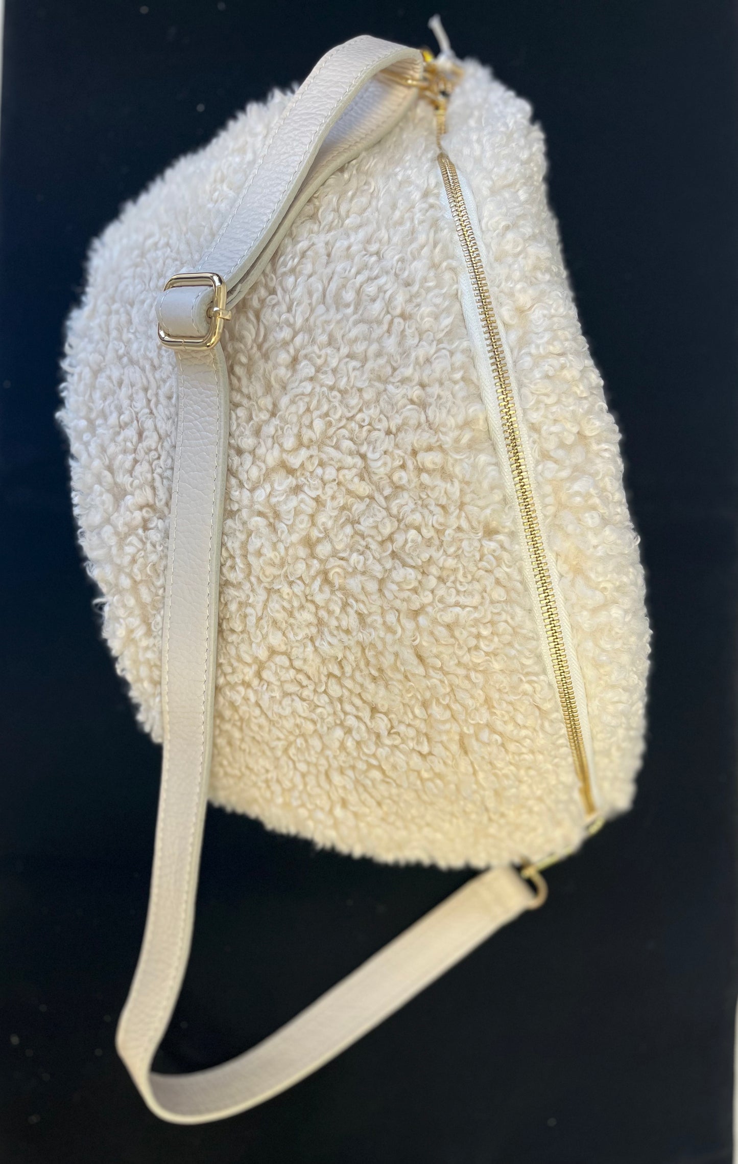 Faux Shearling Large Bumbag Leather Teddy