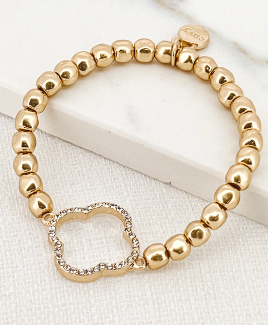 Envy stretch bracelet with diamante clover 3039