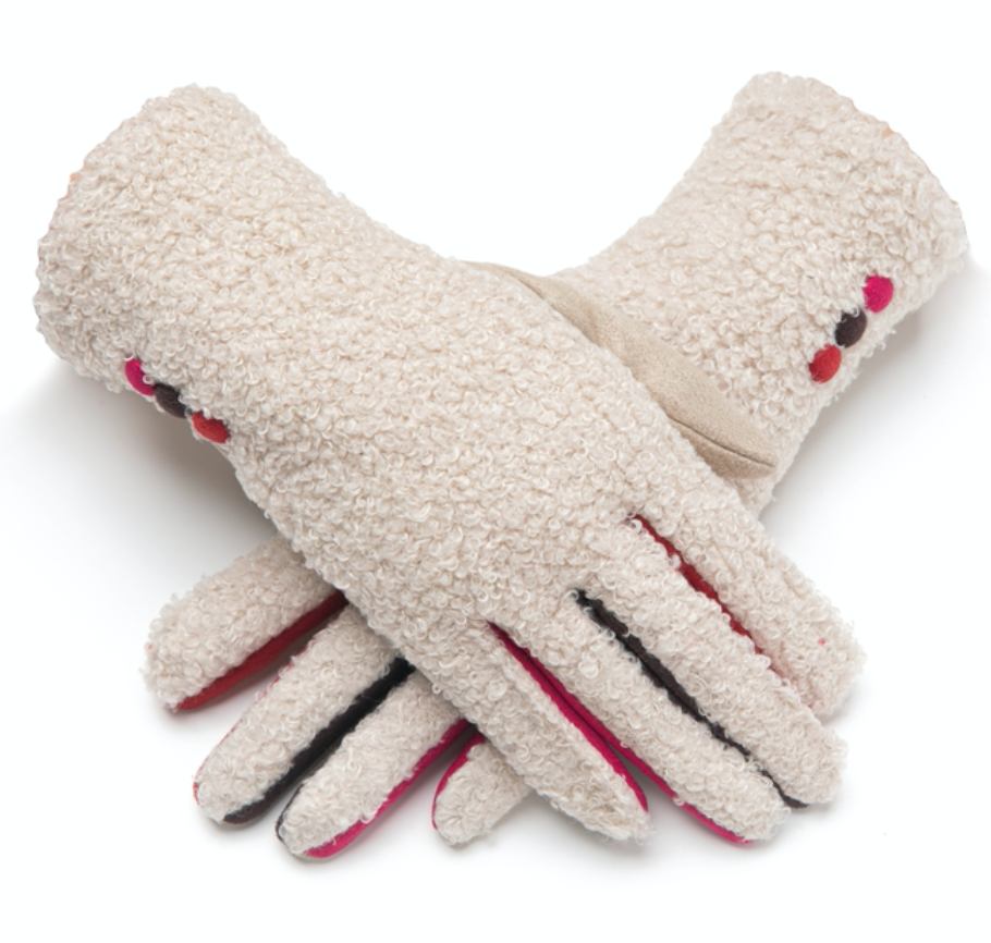 Luxury faux shearling gloves