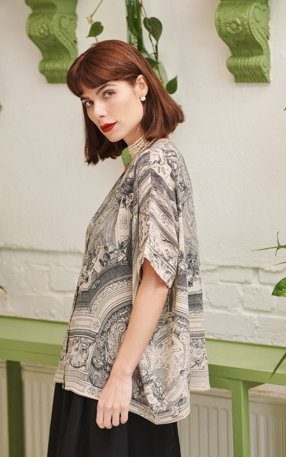 One Hundred Stars Cherub Natural Tea blouse Top