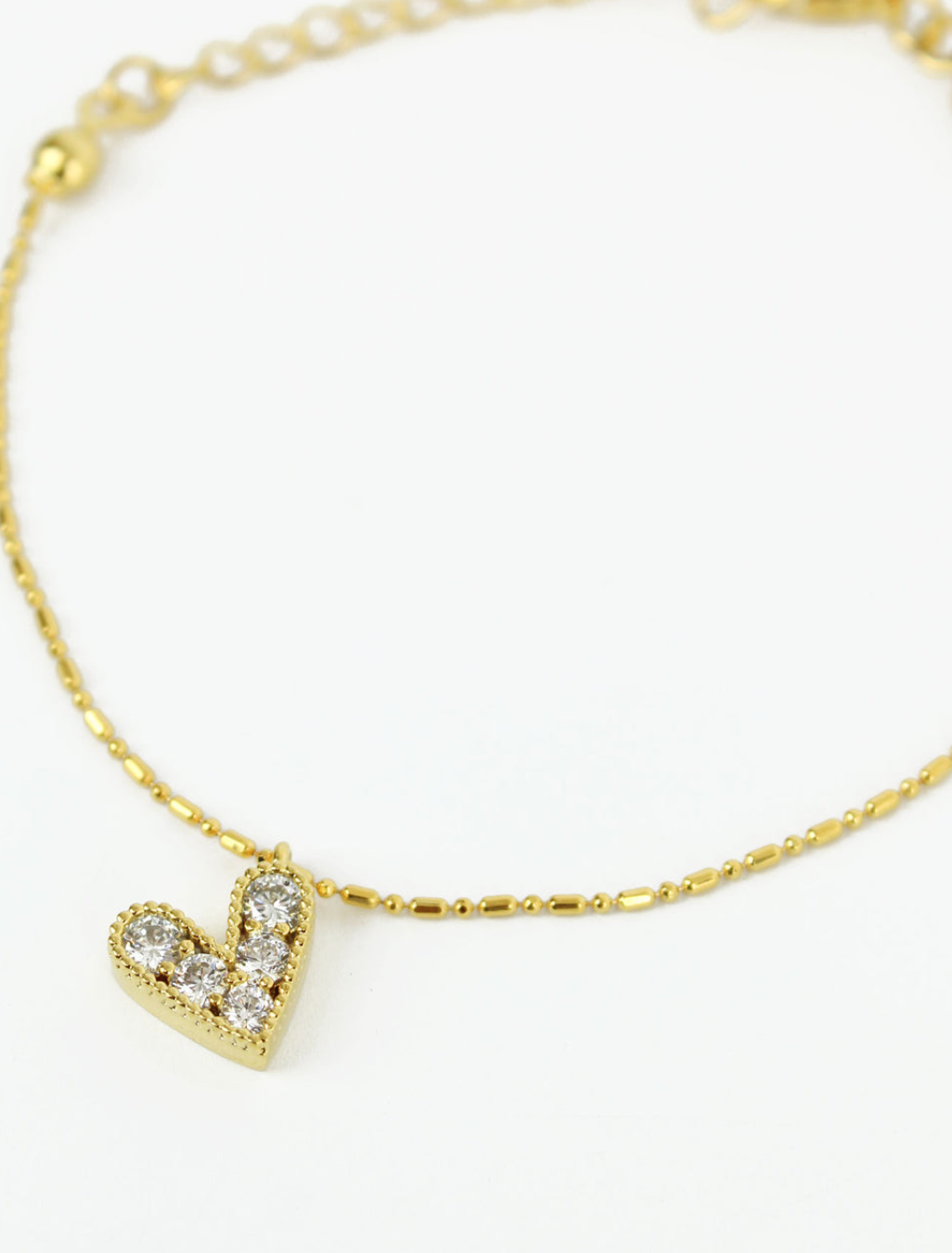 My Doris Heart Charm Gold Bracelet