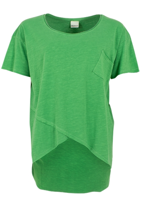 Crossover Hem Pocket T-Shirt