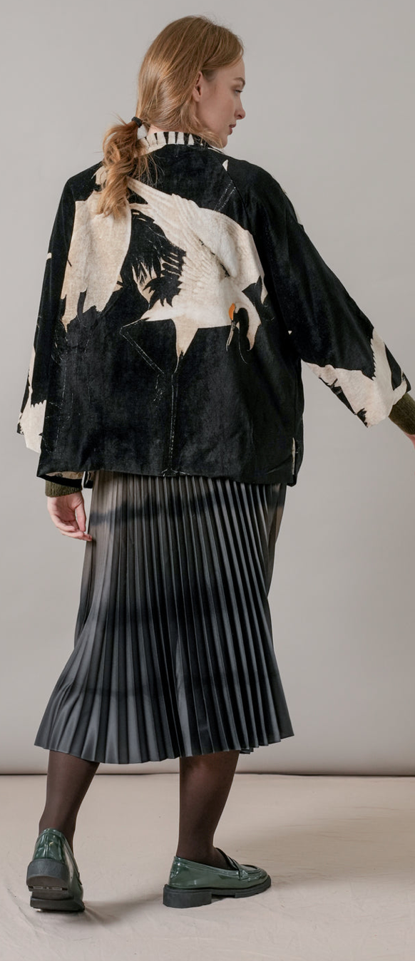 One Hundred Stars Stork Black Velvet Jacket