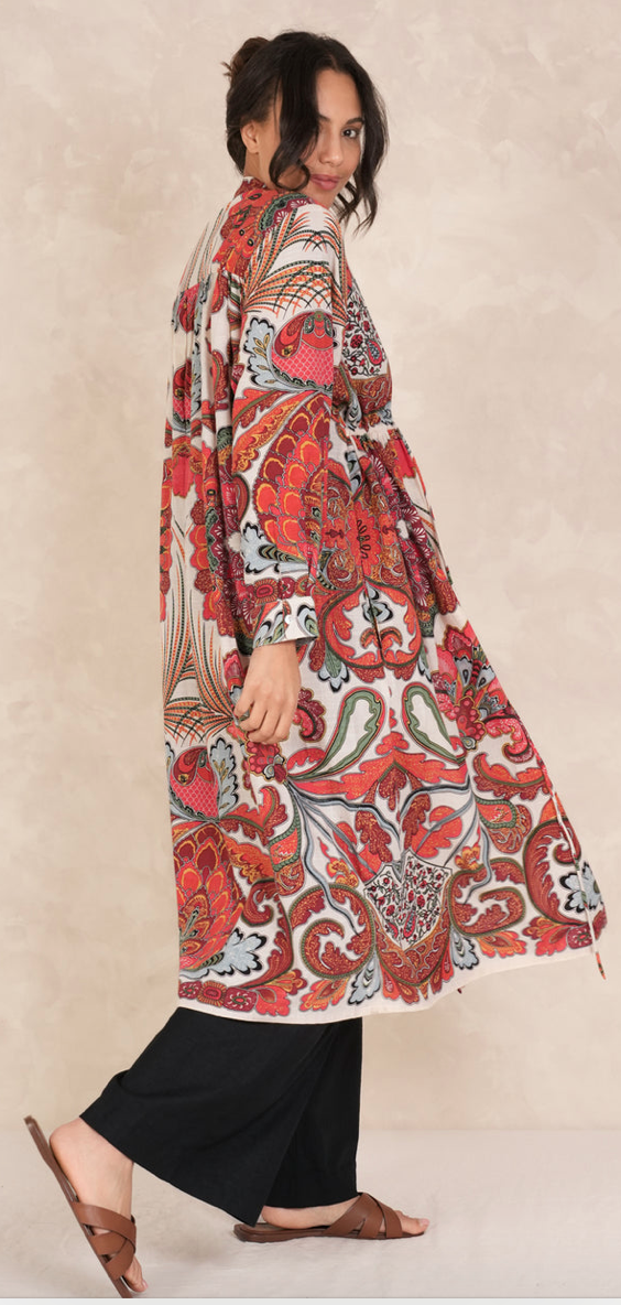 One Hundred Stars Fiesta Orange Duster Jacket Coat