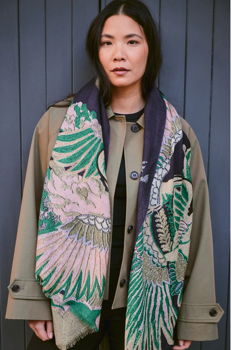 One Hundred Stars Crane Wool Scarf
