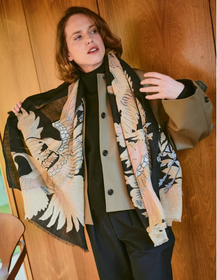One Hundred Stars Crane Wool Scarf