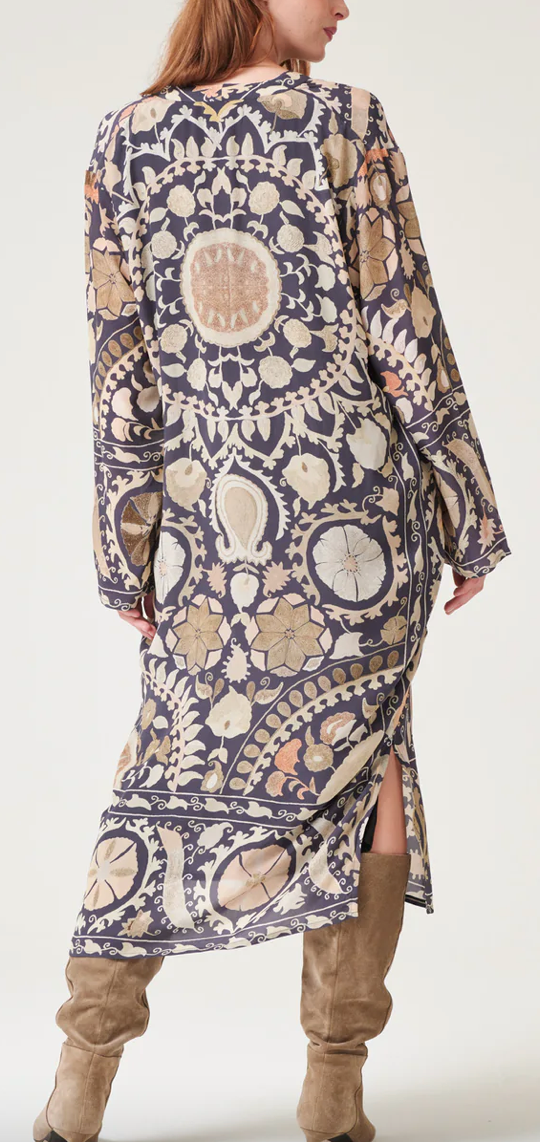 One Hundred Stars Susani Charcoal Midi Dress