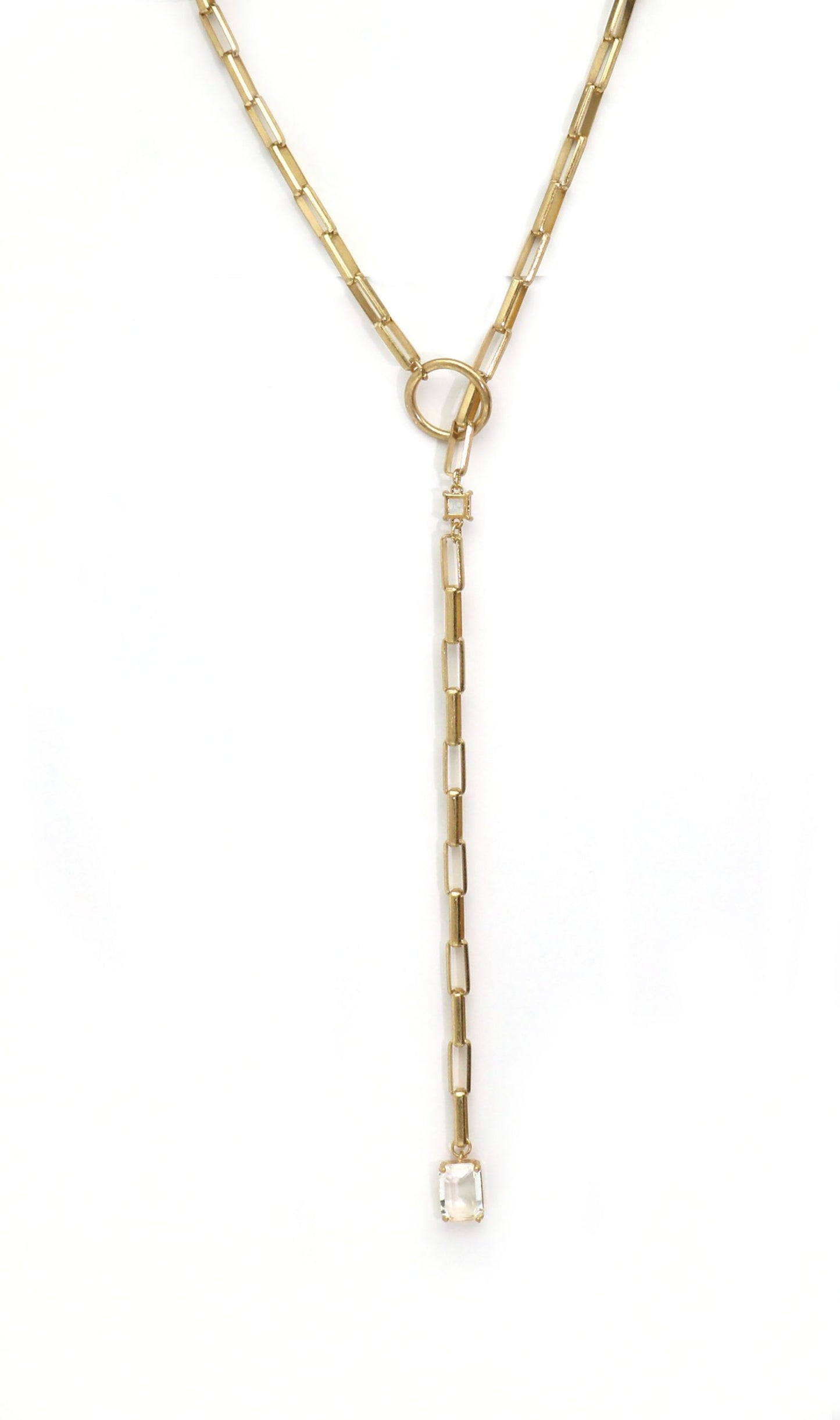 Envy adjustable large link necklace with stone 1777