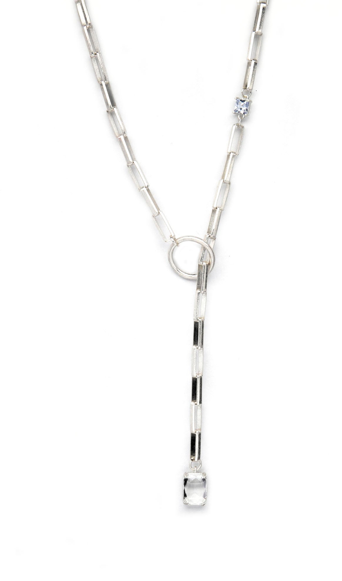 Envy adjustable large link necklace with stone 1777