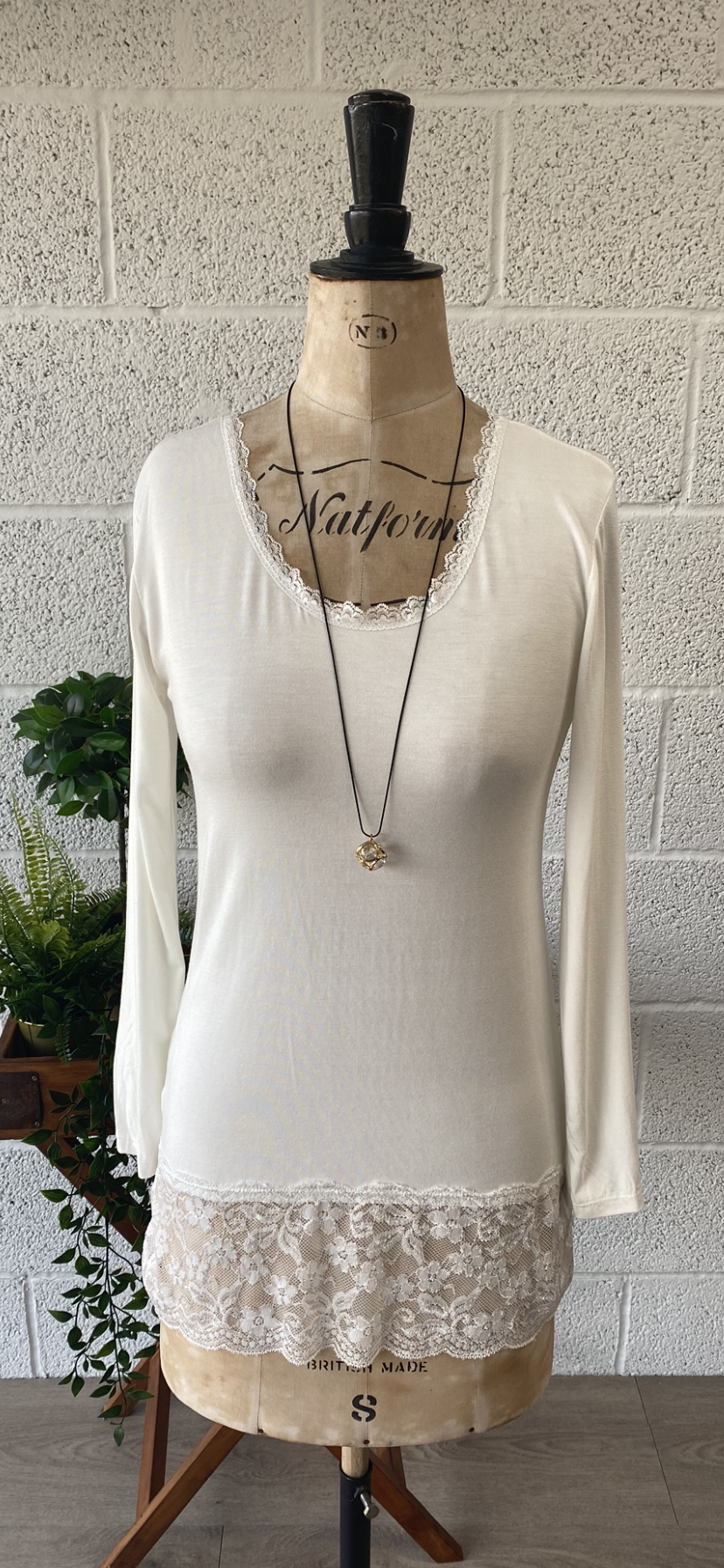 Long Sleeve Lace Top and Bottom Vest