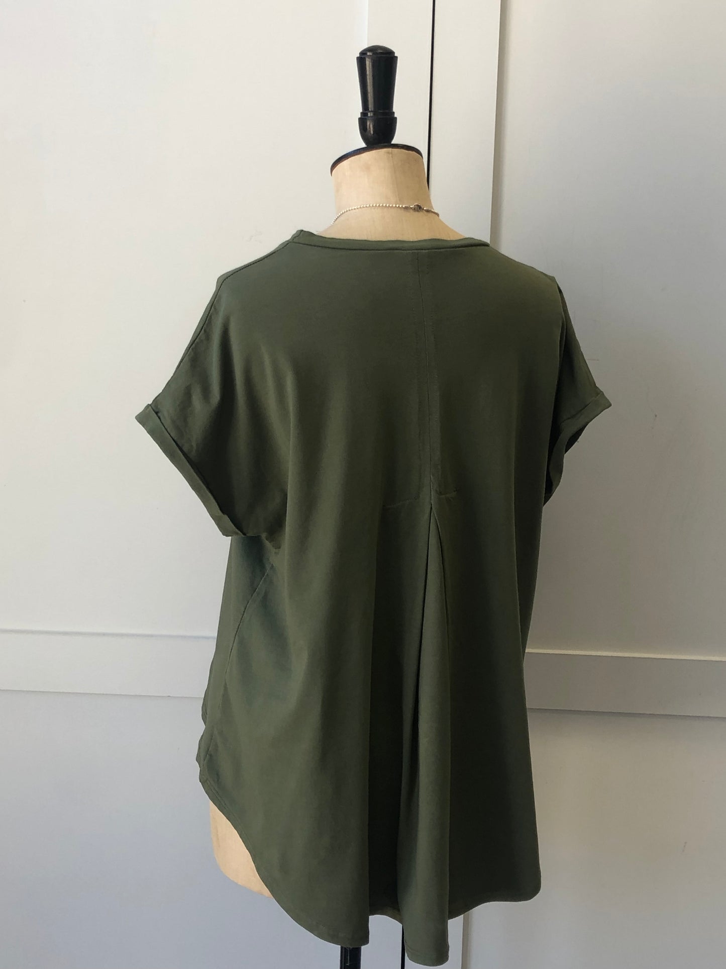 Short Sleeve Pleat Back Jersey Top