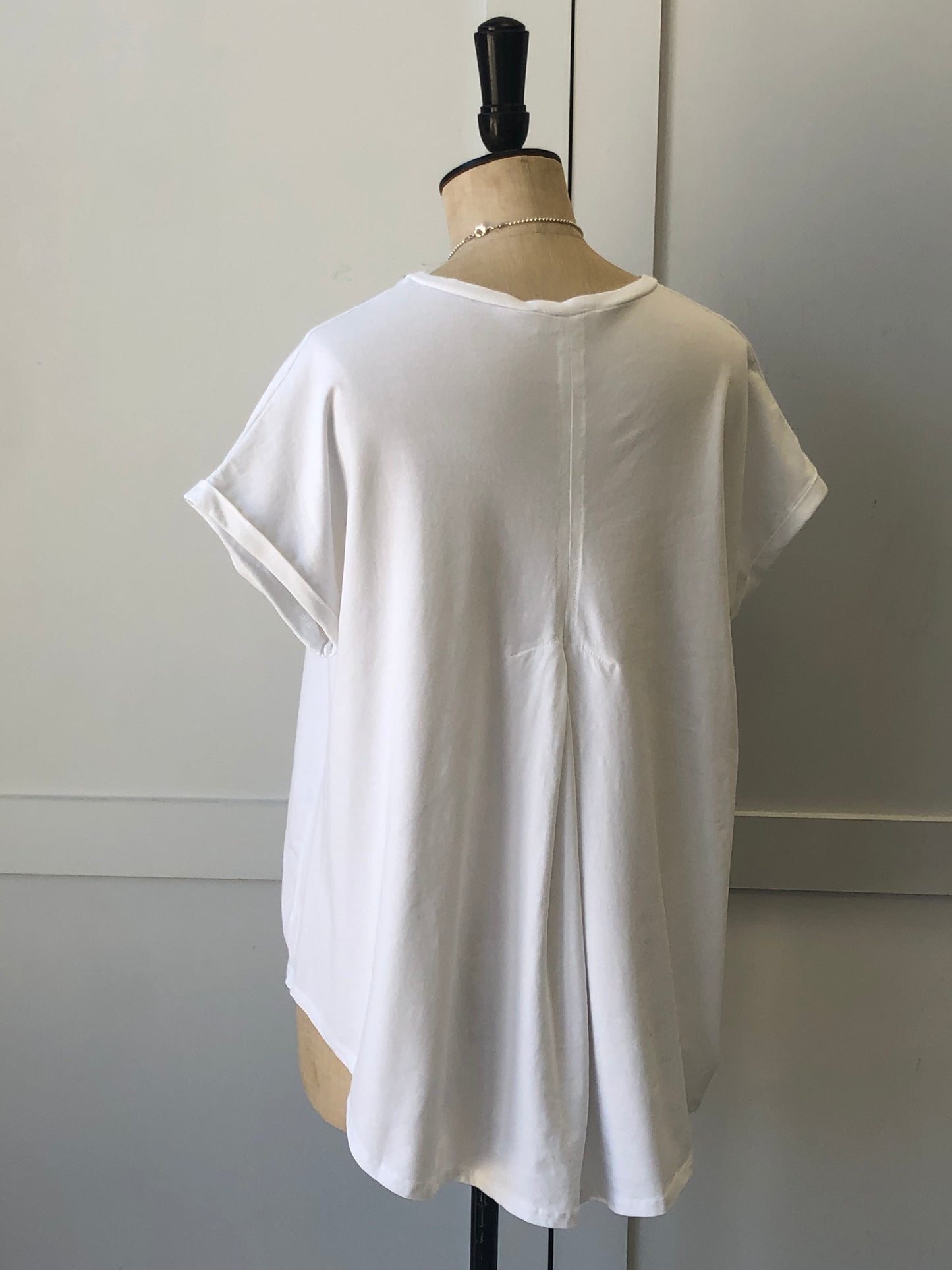 Short Sleeve Pleat Back Jersey Top