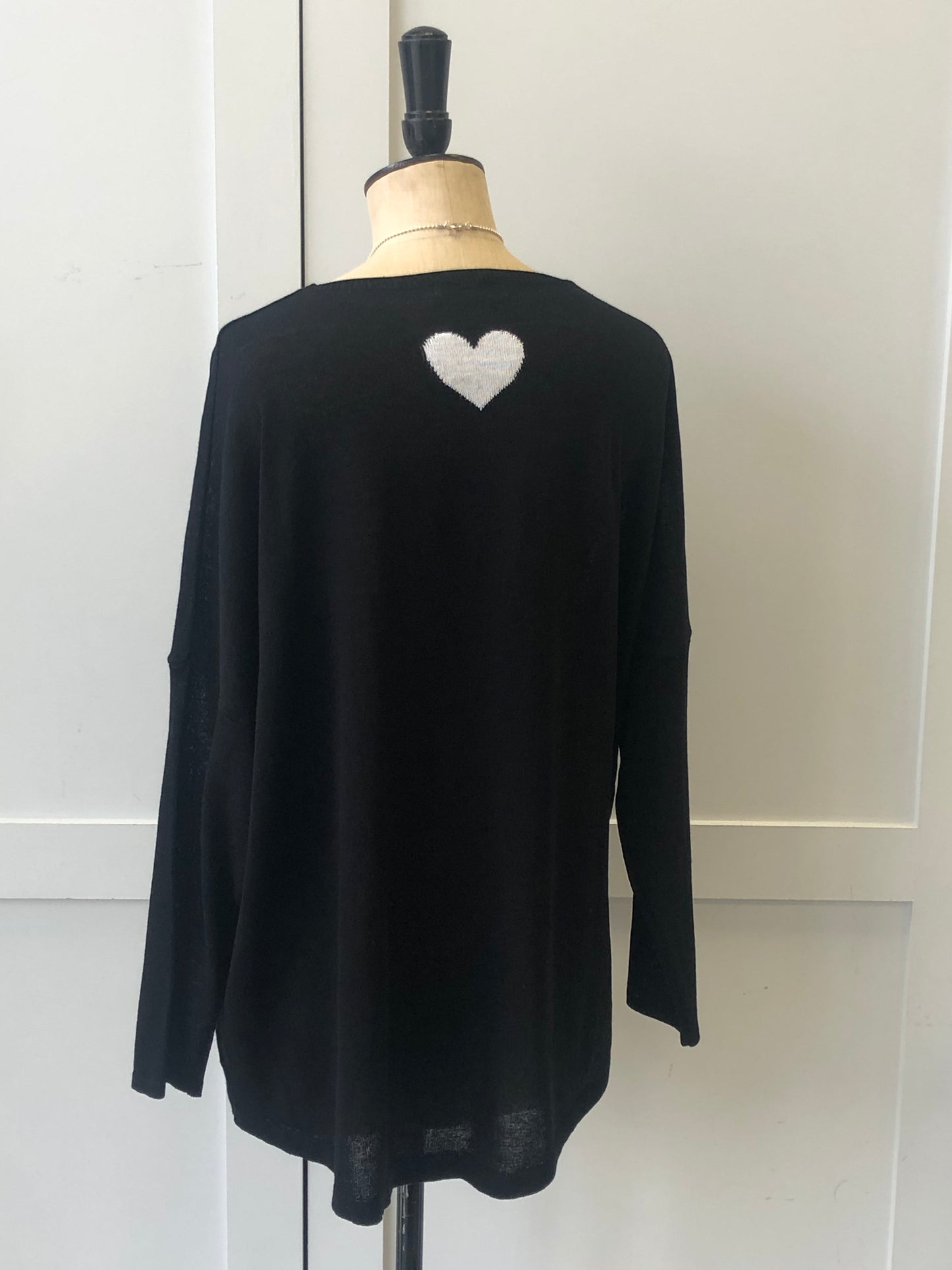 Cotton Knit Heart Back Tunic Jumper