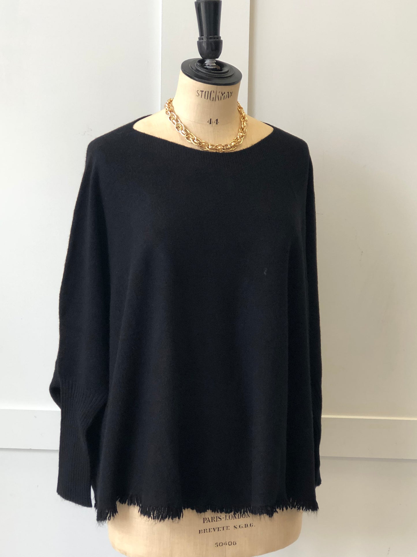 The Chloe - Soft knit fringe cape jumper