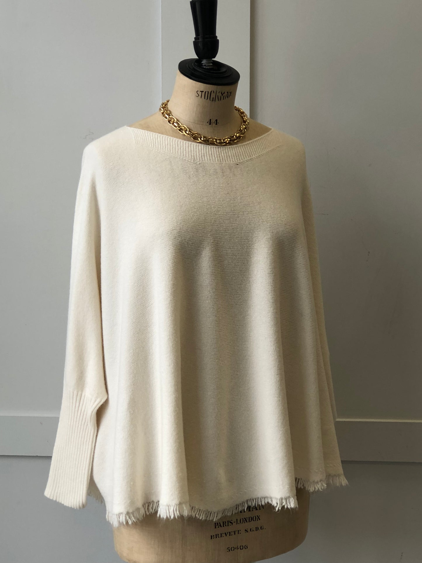 The Chloe - Soft knit fringe cape jumper