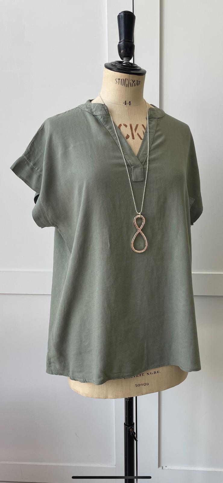 V-Front Linen Top