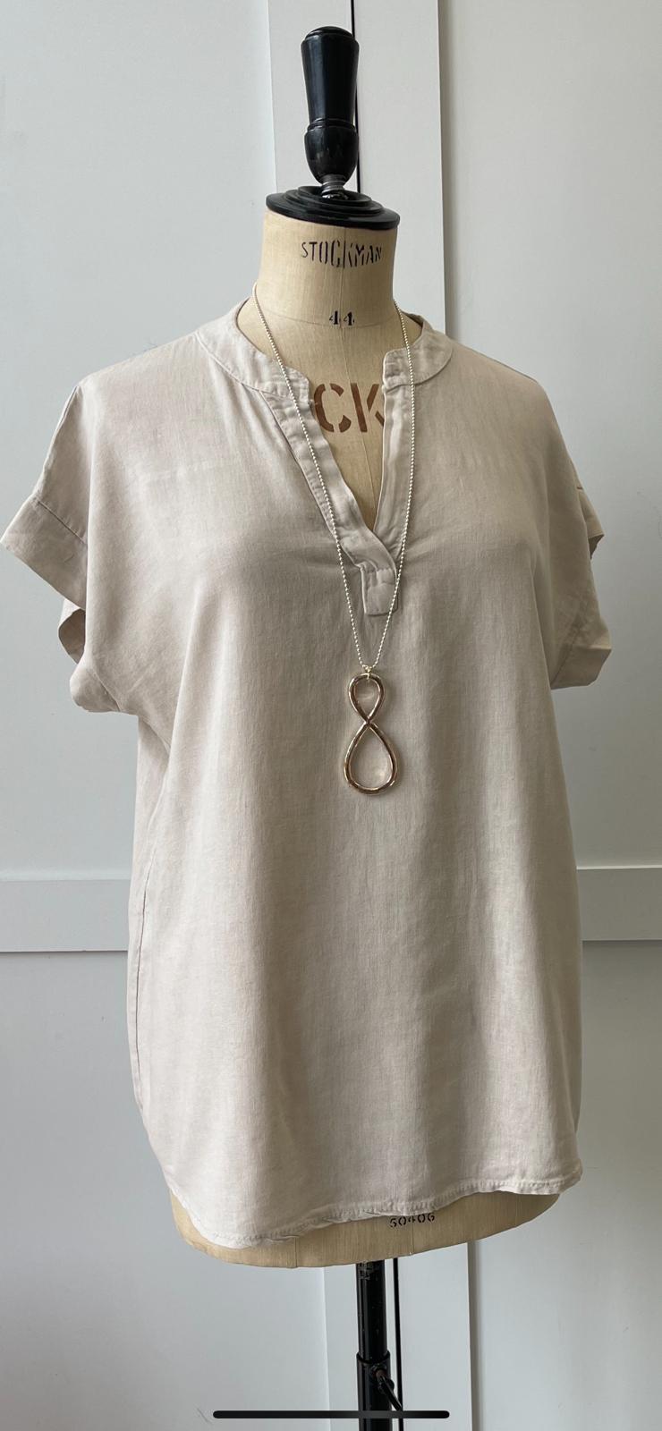 V-Front Linen Top