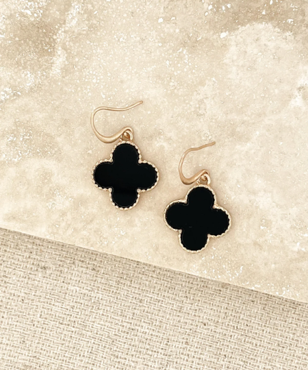 Envy enamel clover earrings 2096
