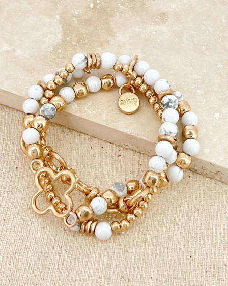 White marble 2025 bead bracelet