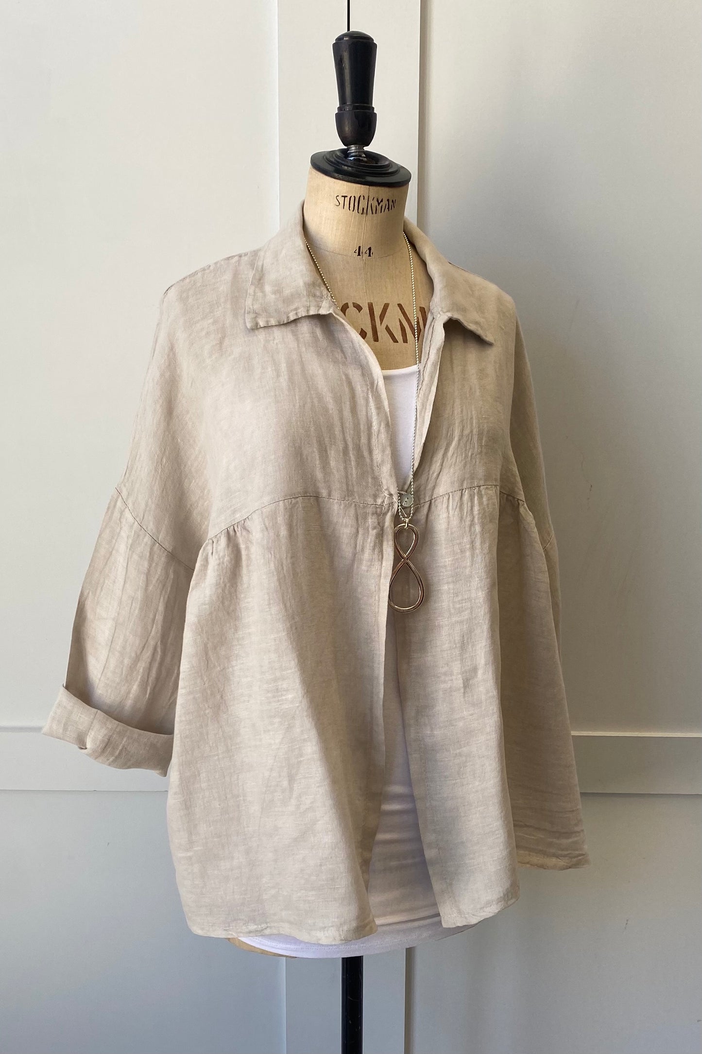 One Button Shirt Linen Shirt Top