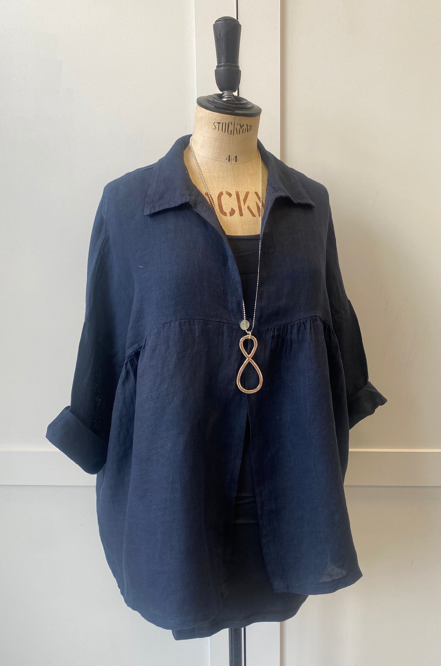 One Button Shirt Linen Shirt Top