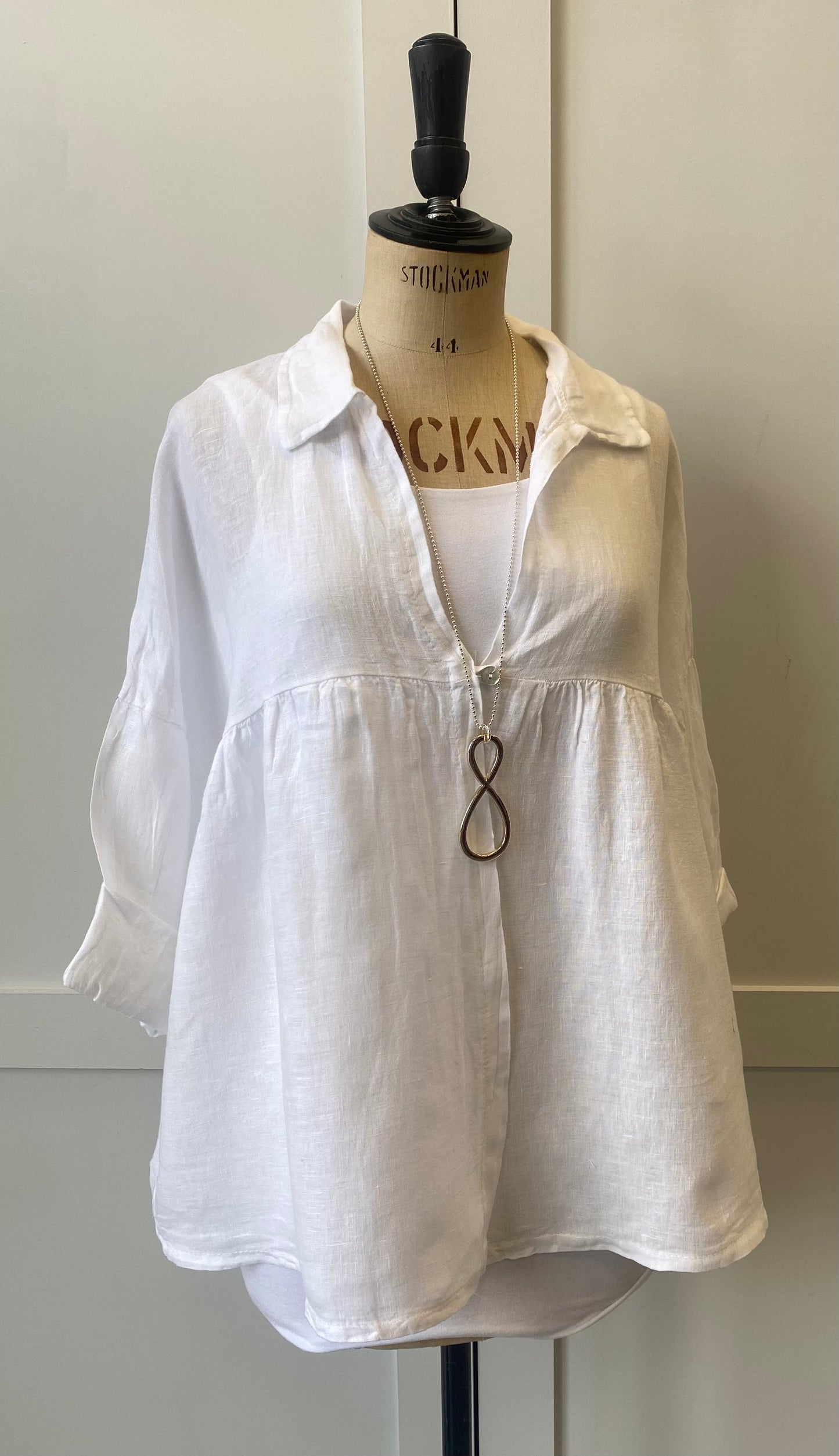 One Button Shirt Linen Shirt Top