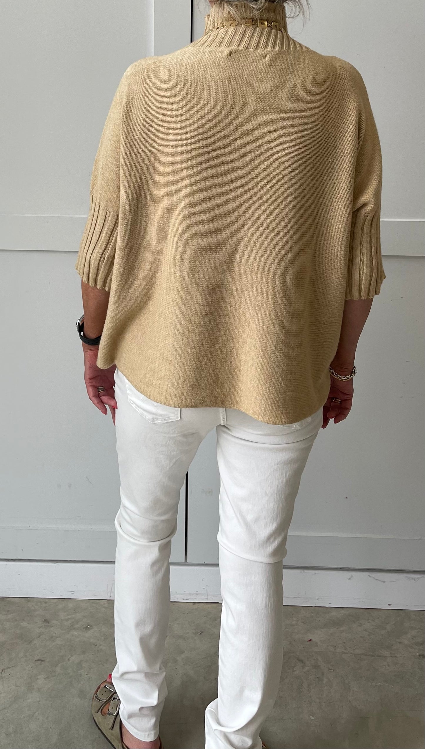 The Stella - high neck 3/4 sleeve jumper