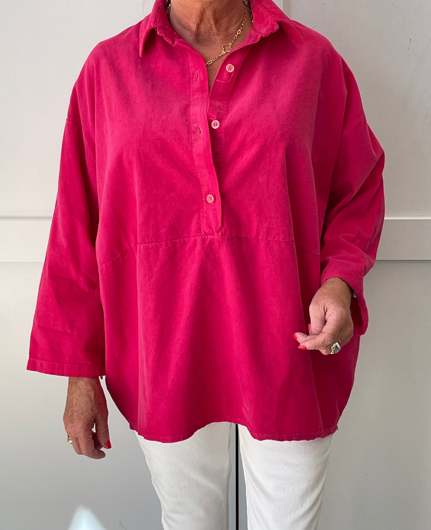 The Camile Soft Velvet Needle Cord Top Shirt