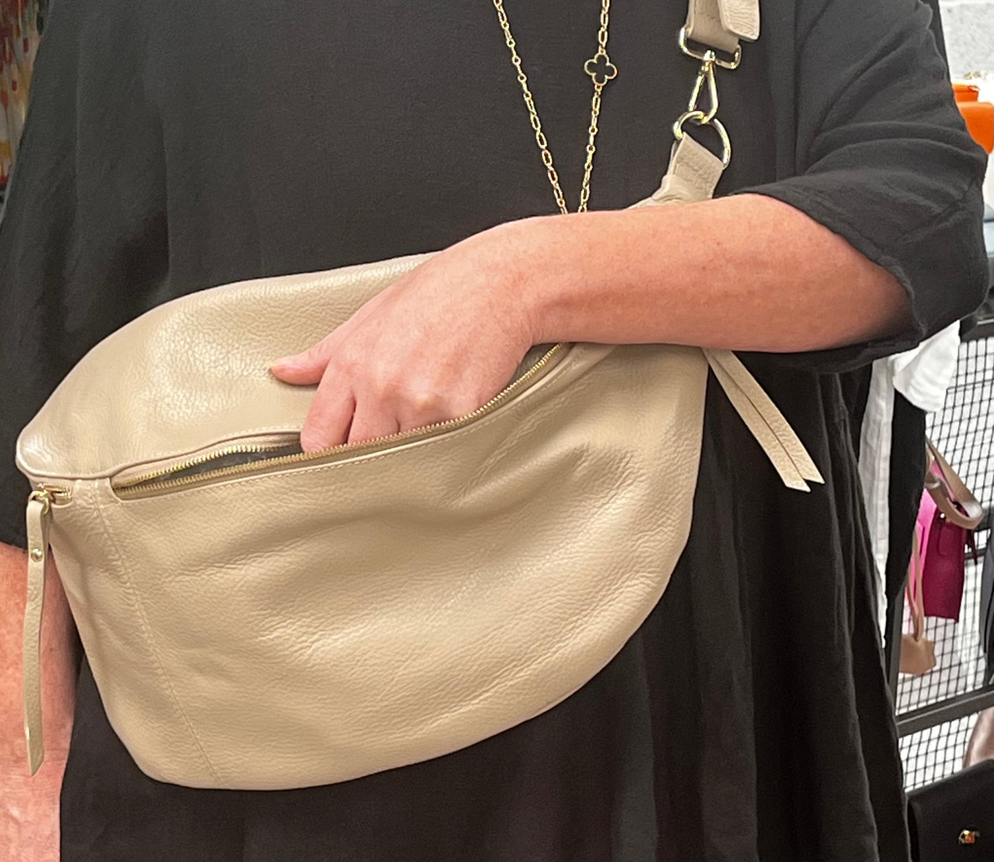 Giant Leather Bumbag Bag Handbag