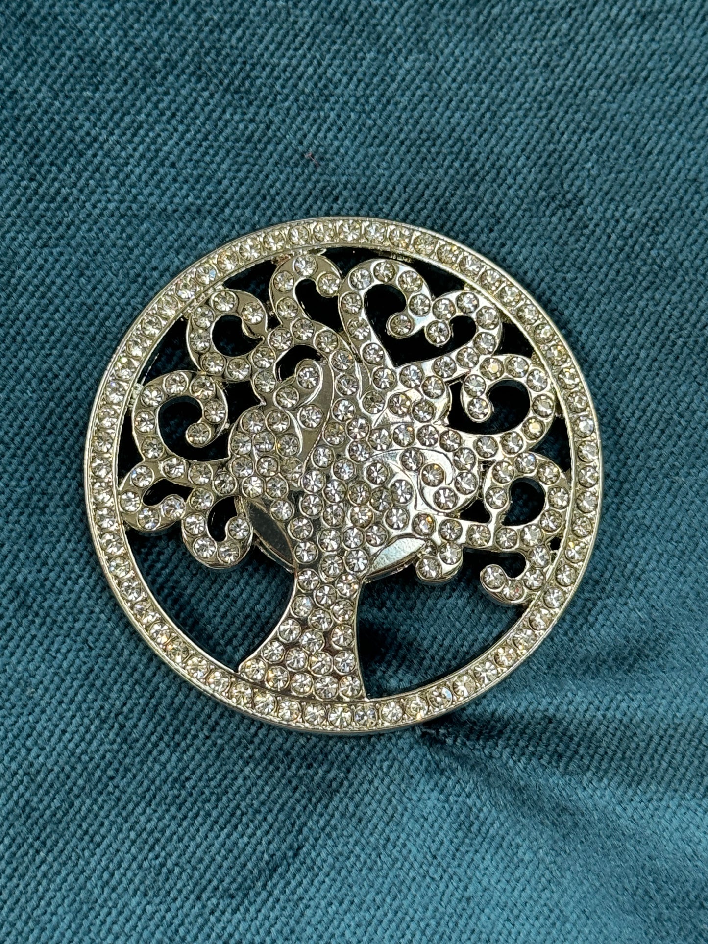 Large Tree of Life Magnetic Diamante Brooch