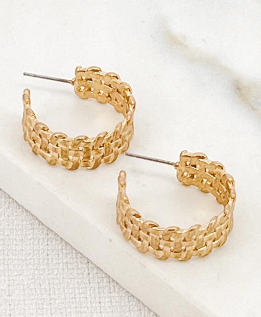 Envy flat weave hoop earings 3137