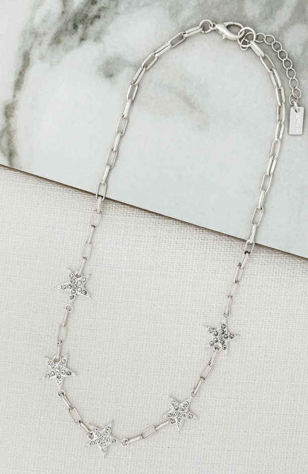 Envy diamante star chain link necklace 3031