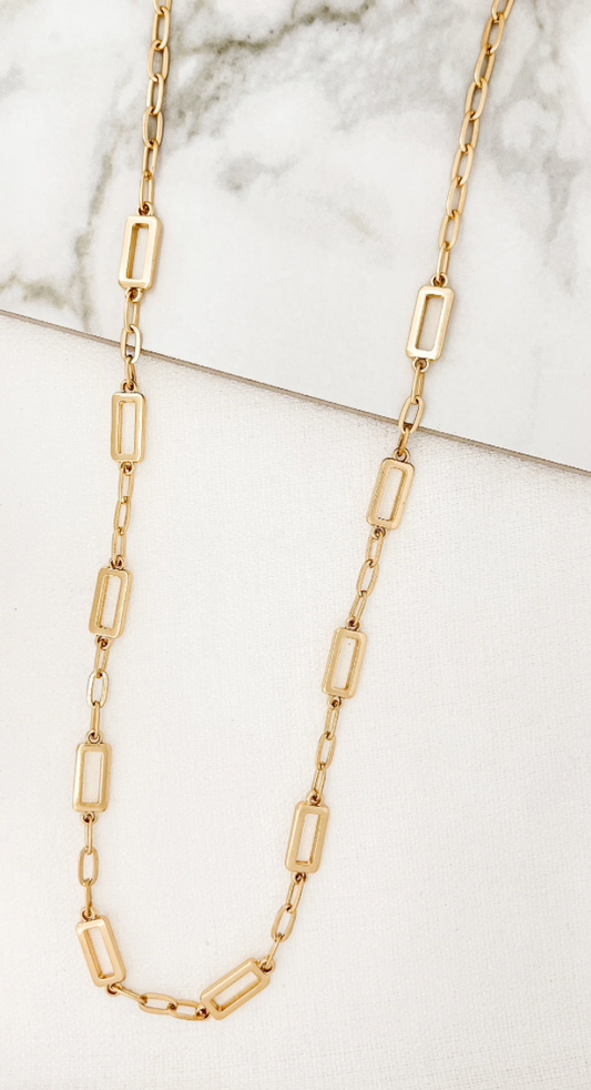 Envy long gold large link necklace 3018