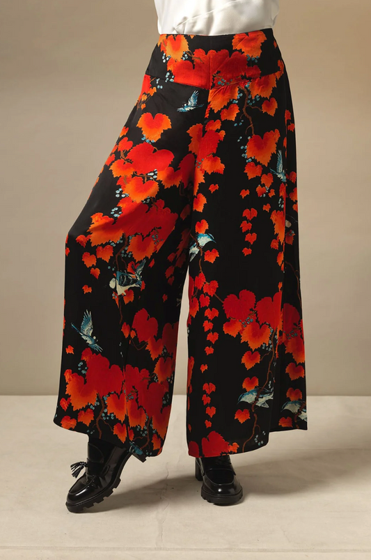 One Hundred Stars Black Acer Palazzo Trousers