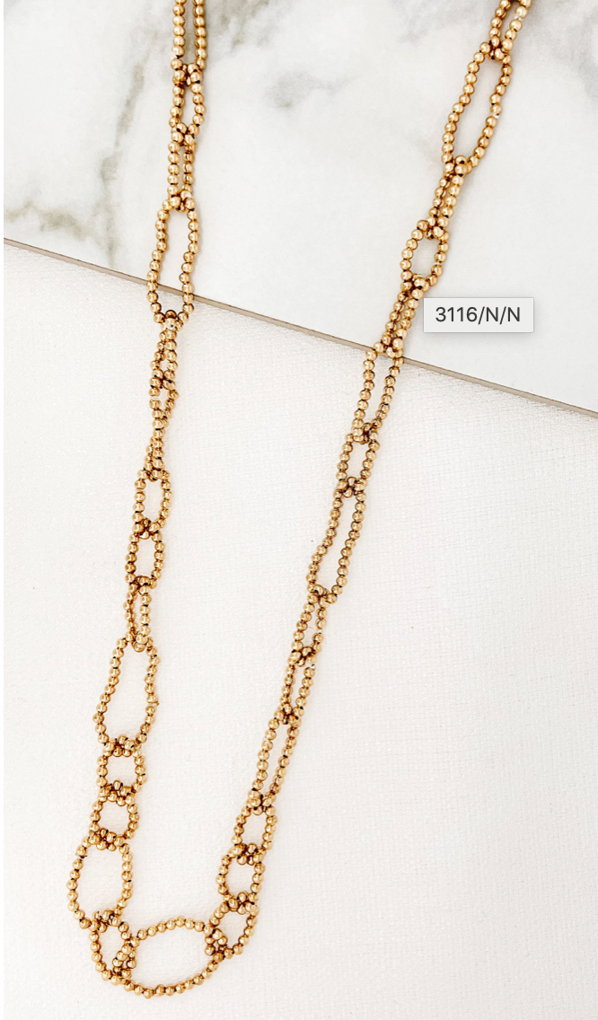 Envy long large ball link necklace 3116