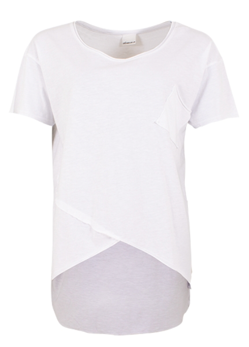 Crossover Hem Pocket T-Shirt